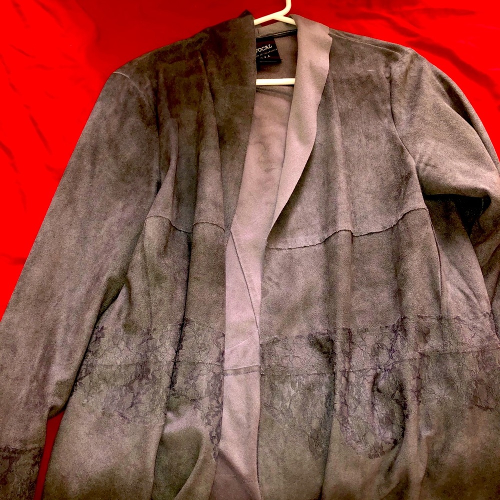 Leather and lace jacket